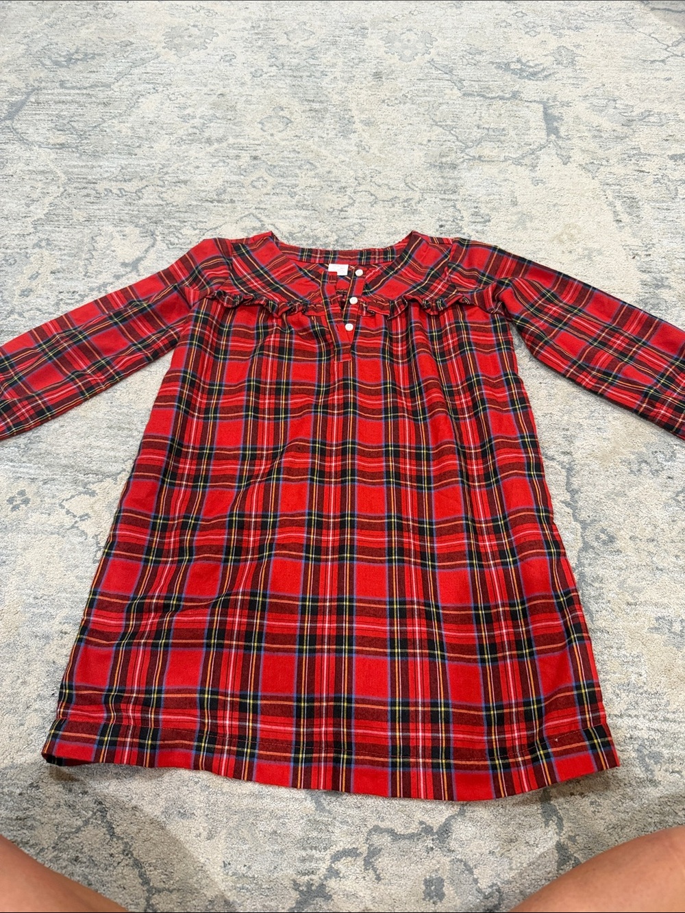 Crewcuts Red Plaid Nightgown with Long Sleeves